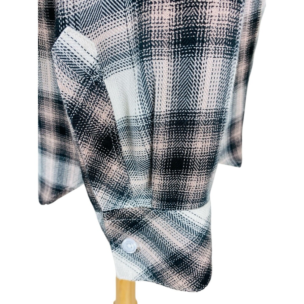 Rails Hunter Plaid Shirt size M Ivory Coal Blush Long Sleeve Button Down - Picture 4 of 14
